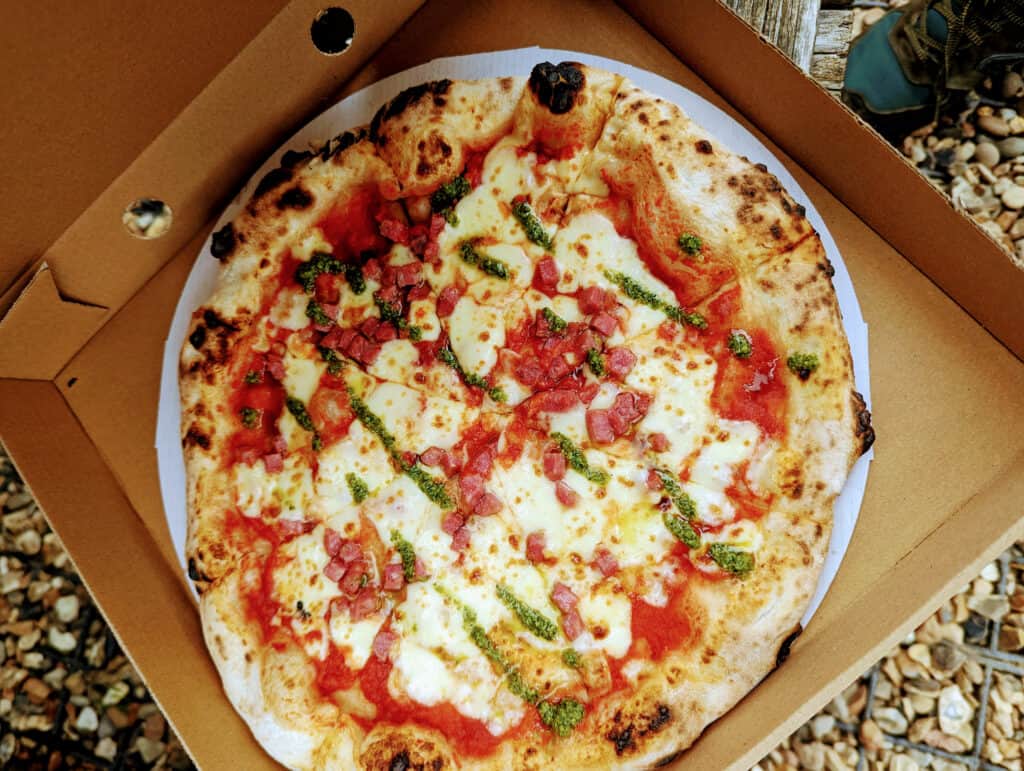 Bedford's best pizzas: Fold me close pizza with delicious drizzle
