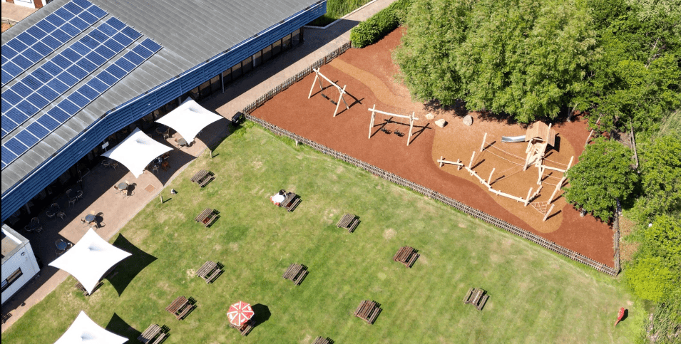 The Forest Centre from a drone