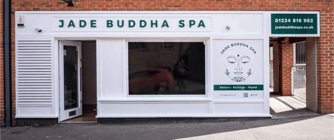 Outside of Jade Buddha Spa in Bedford